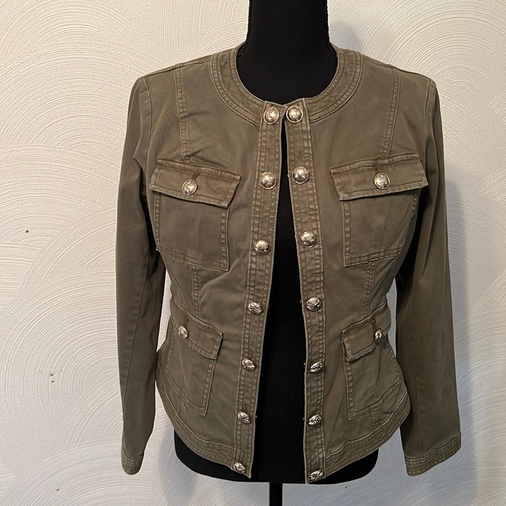 White House Black Market Army Green Cadet Jacket NWT